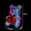 Christams Teddy Bear Night Light with Gift Box Luminous Iridescent Glowing Ornament Family 2025 Xmas Decoration Creative Gifts