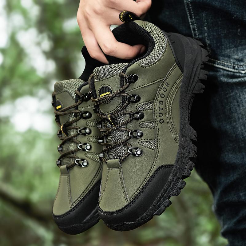 Outdoor Hiking Shoes Men Shoes Low-top Thick-soled Anti-slip Breathable Comfortable Men's Shoes Lace-up Casual Sports Shoes Men