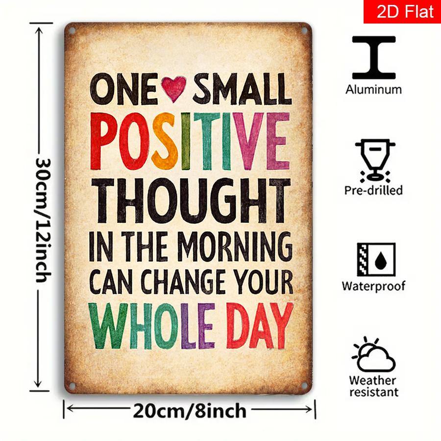 A Little Morning Positivity Changes Your Day Wall Art  Inspirational Office Decor for Women Home  Workspace Motivation Sign 20x30cm（7.8x11.8inch）