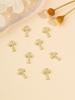 Halloween 10pcs/Pack Gold Silver Cross Designed Nail Art Accessories For Nail Art Creations