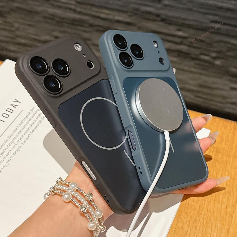 Matte Liquid Silicone Magnetic Phone Case for iPhone 17 Air 14 15 16 11 12 13 Pro Max Plus Magsafe Charging Shockproof Cover