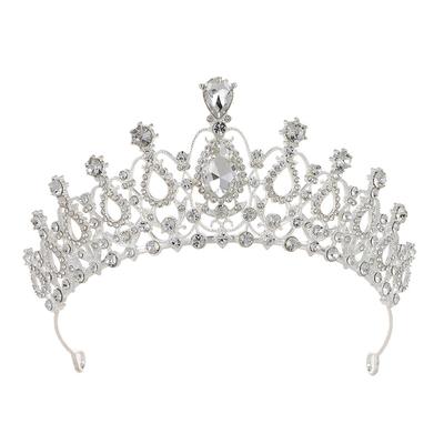 Coroană de dans de petrecere tiară ziua de naștere adult nuntă bijuterii retro aliaj stras picătură de apă coroană de mireasă