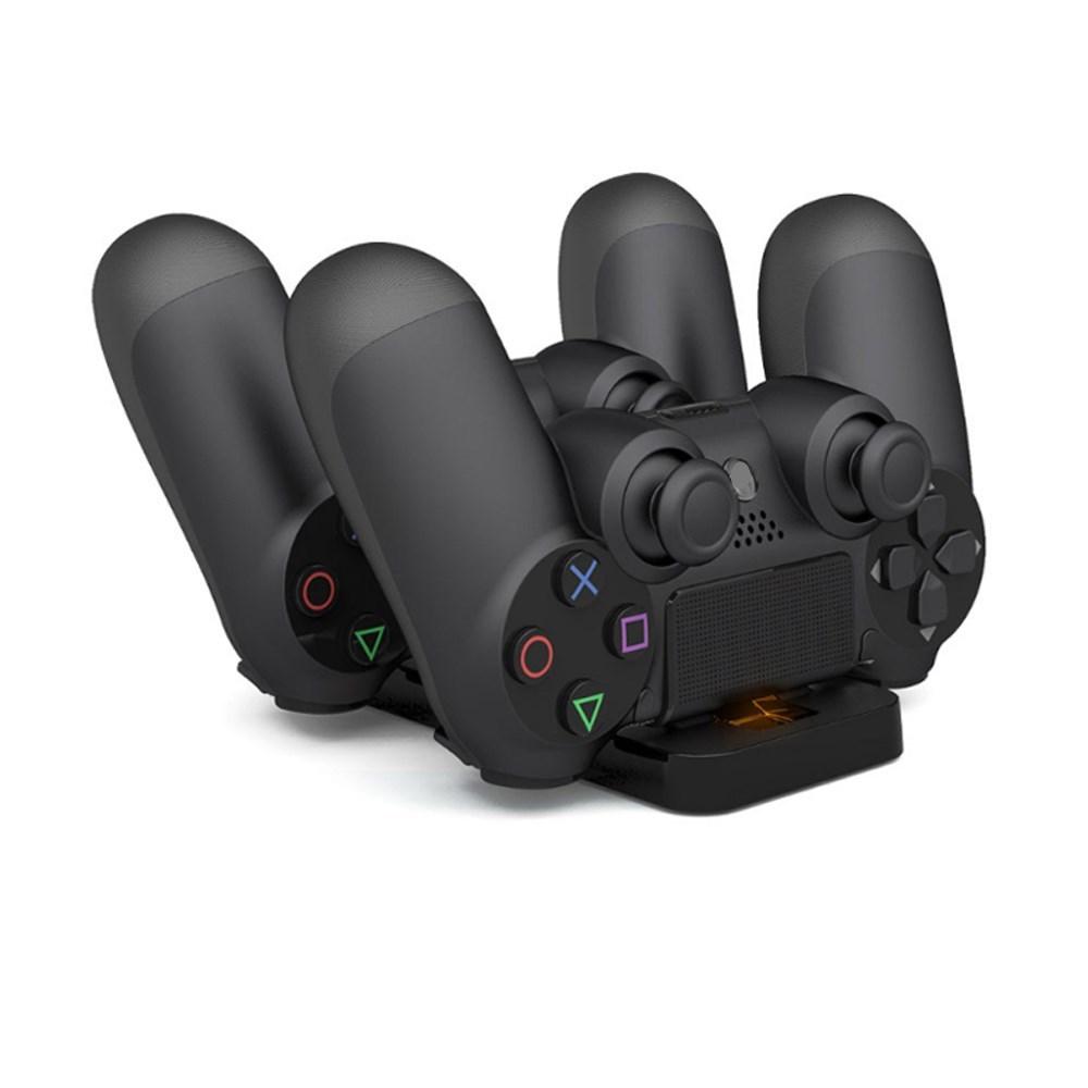 VAORLO USB Port Dual Charging For PS4 Controller Dock Station Stand Holder for Playstation 4 Double Gamepad