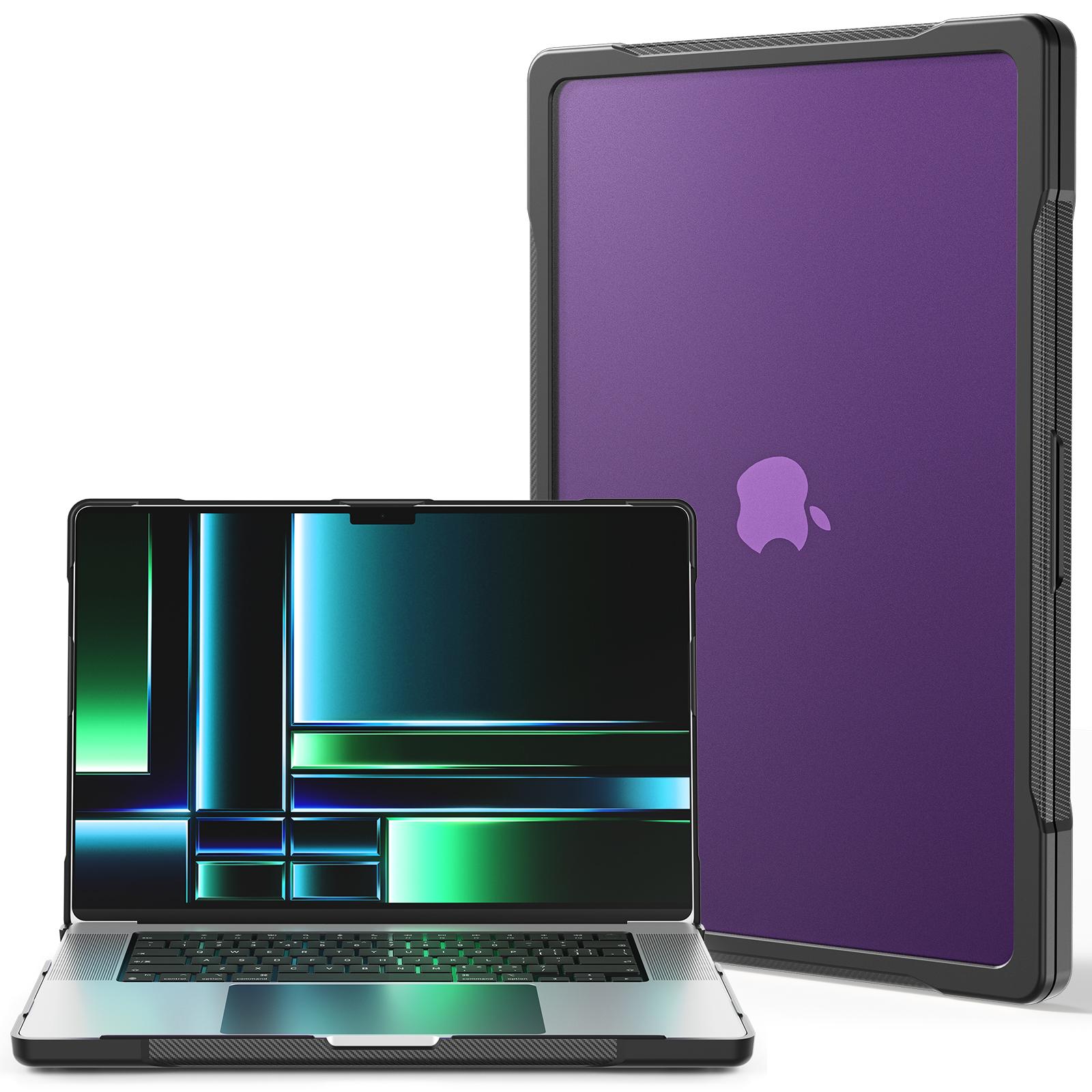 

For MacBook Pro 14 inch (2024) (2021) A2442/14 inch (2023) A2779/A2918/A2992 (M1/M2/M3) PC+TPU Laptop Case Transparent Purple