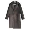 New Men's Double-breasted Solid Color Casual Long Wool Coat Men's Jacket Large Size