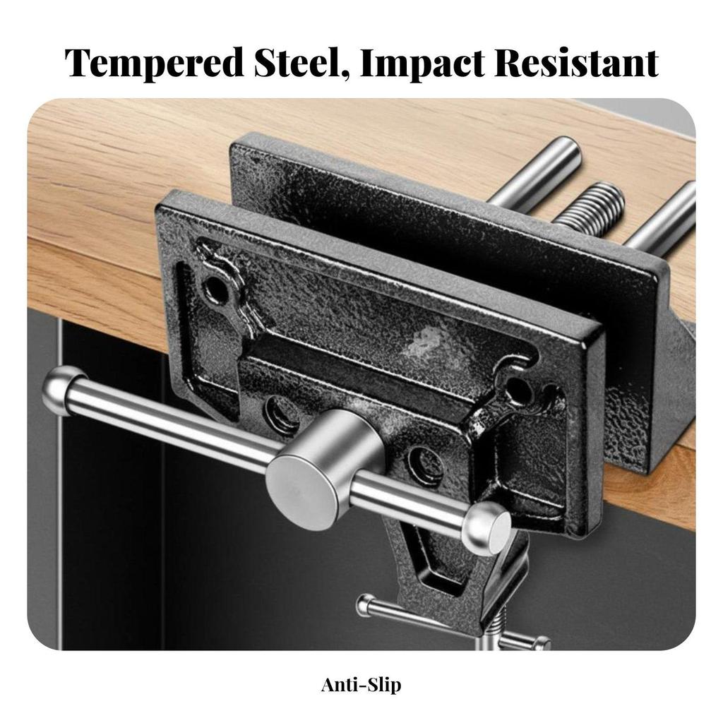 Clamp-on Wood Vise High Strength Carpentry Table Smooth for DIY