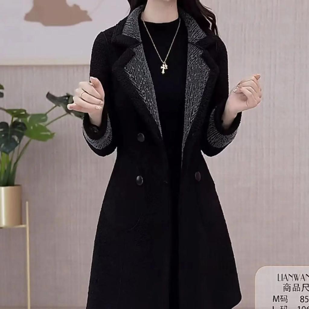 Women Autumn and Winter Double Sided Wear Suit Collar Woolen Jacket Female Woolen Coat On Both Sides