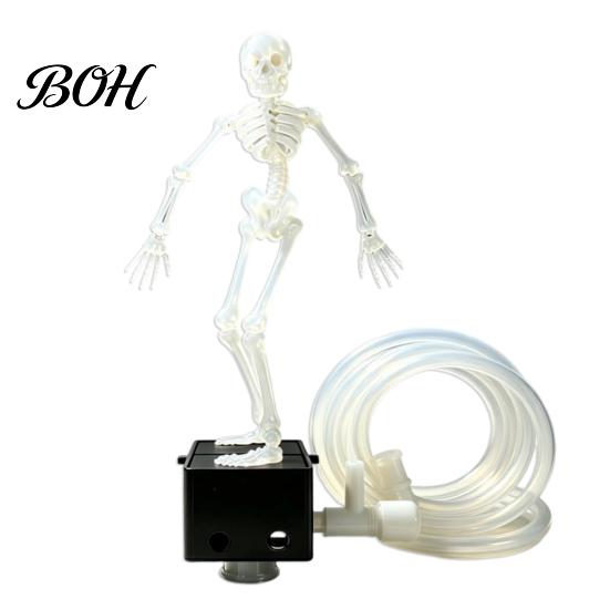Regalo di Natale per Amanti dei Pesci Scheletro Danzante Bubbler Decorazione Acquario, Ornamento Serbatoio Pneumatico Mobile Betta Ornamenti di Halloween con Aria da 1 Metro