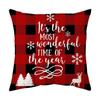 Christmas home decoration pillow cover Merry Christmas Snowman Christmas tree plaid printed cushion cover Sofa room decoration