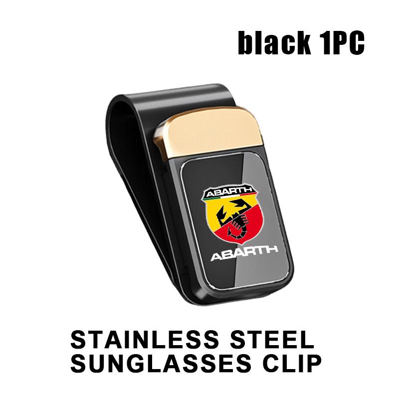 Car Sun Visor Glasses Holder Card Ticket Stainless Storage Clip For Abarth FIAT 500 FR Stilo Doblo Tipo Lancia Musa Grande