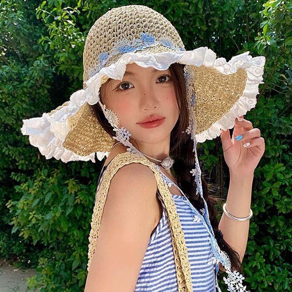 Lightweight Vacation Beach Cap Breathable Woven Sun Cap Elegant Big Brimmed Straw Hat Performances