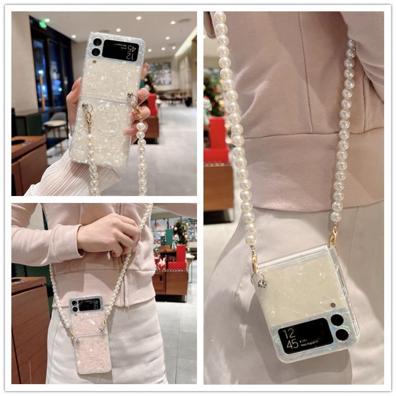 In samsung z flip1/1 generation mobile phone case shell pattern crossbody zflip1 folding all-inclusive guarantee f1111