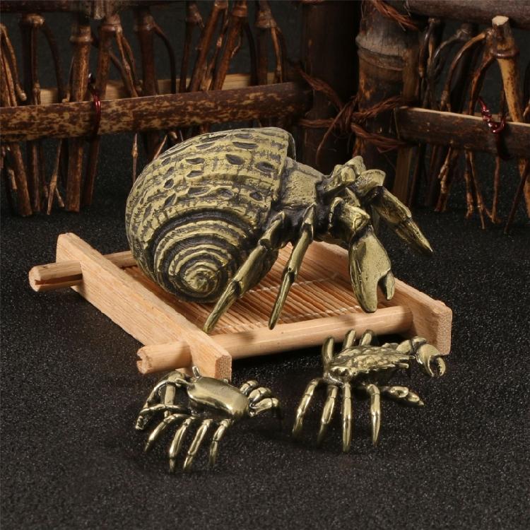 Metal Hermit Crabs Statue Decors Animal Figurine Decorative Ornament Collectible Figurine for Office Home Desktop Decors