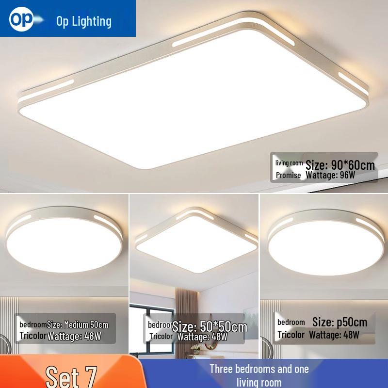Ultra-Thin Minimalist LED Ceiling Light for Living Room, Dining Room, Bedroom - Modern Whole House Lighting Package