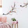 Branch Bird Butterfly Flower Wall Stickers, Nature Scene Removable Decals for Bedroom Living Room Entrance Wall Decor