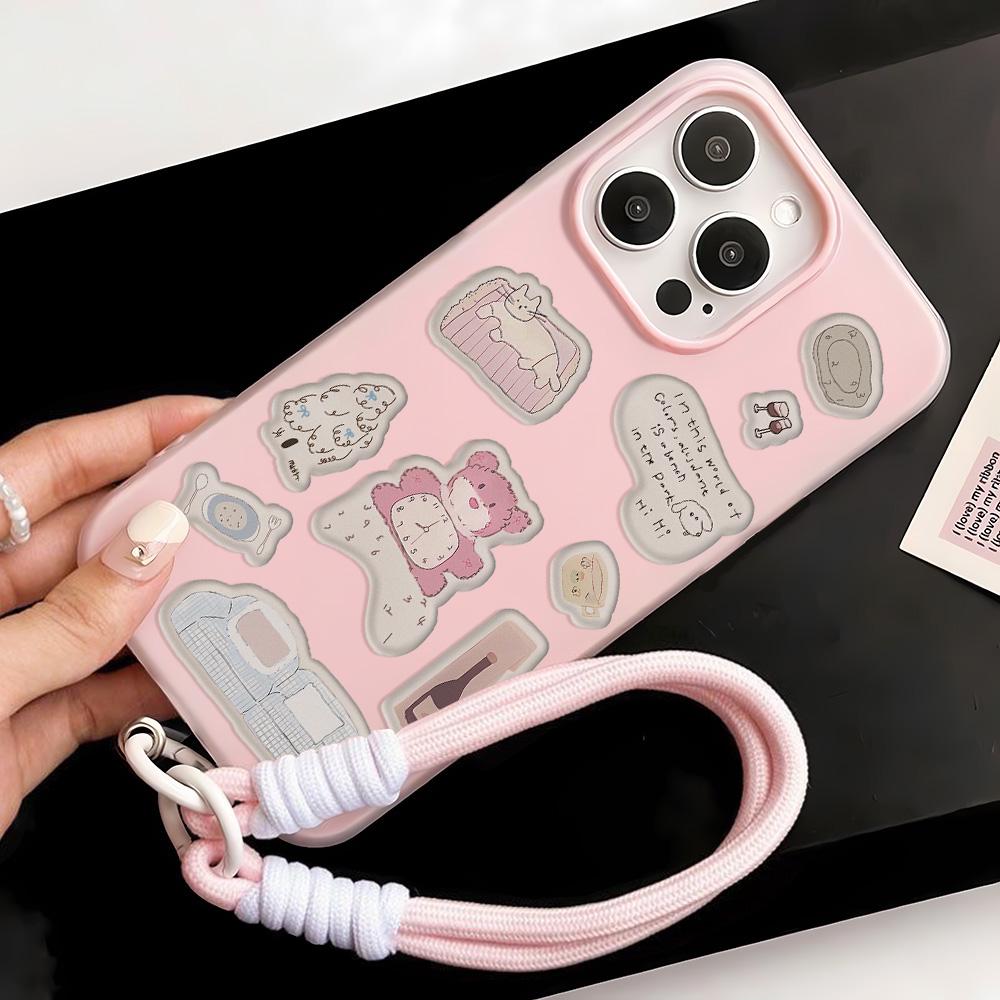 Painted Phone Case for iPhone 15 11 13 14 for 15 16 Pro Max 12 13 16 Pro Cute Fasion Funny Lanyard Phone Case Latest Top Selling Recommendations