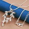 925 sterling silver 16-30 inch delicate leaf pendant necklace, suitable for women's fashionable wedding jewelry accessories