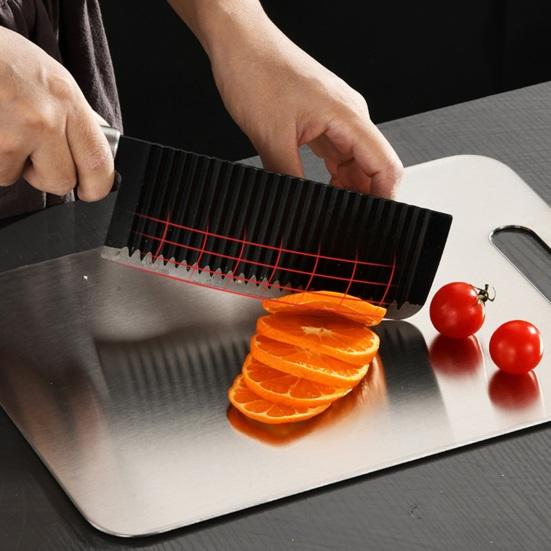 Double-Sided Stainless Steel Cutting Board Non-Slip Kitchen Chopping Board for Meat Vegetables Dough Rust-Proof Multi-Purpose Reversible Mat for Home