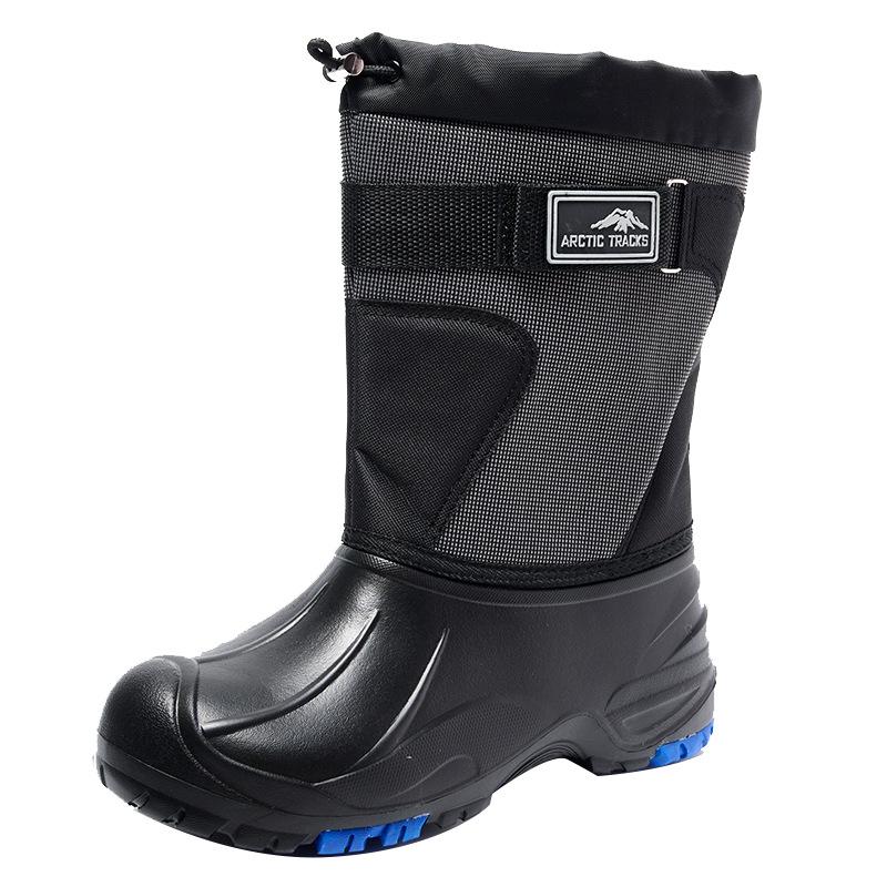 Fashion Men's Snow Boots Waterproof Steel Nails Midtube Fishing Boots Plus Velvet Anti-cold Boot for Men Winter Outdoor Camouflage Boots