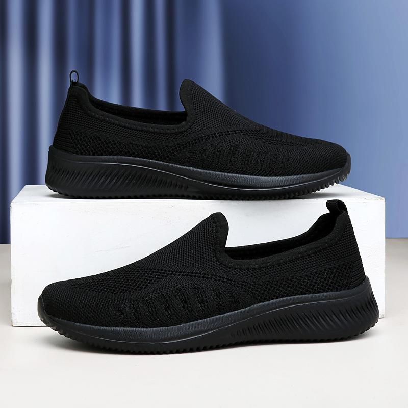 Jarní a letní nové pánské a dámské středně silné a zdravé vycházkové boty měkká podrážka tkané svršky ležérní boty prodyšné síťované boty