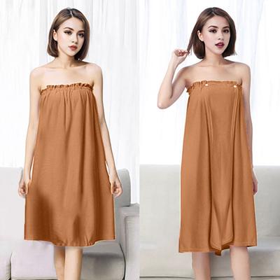 Microfiber Bath Dress Quick Absorbent Quick-Drying Anti-slip Adjustable Bust Sleeveless Press Button Closure Loose Beach Spa Pool Wear Bath Robe
