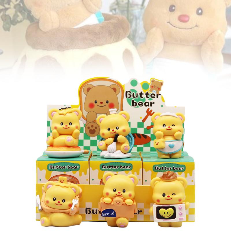 Adorable Creamy Bear Figurine Creative Blind Box Collection Cute Dessert Themed Decoration 6.5cm Pvc