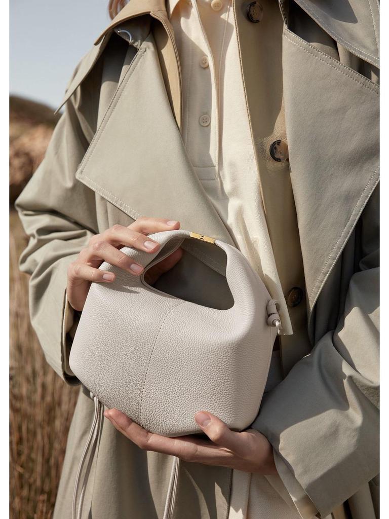 Torebka Crossbody Damska Number11 Pieróg - Design Francuski, Teksturowana Skóra Bydlęca