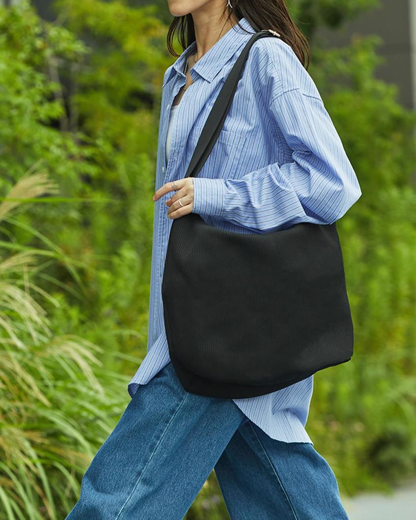 Edita Ikeda Mako Kollaboration Schultertasche für Damen, Unterteilt, Mehrere Taschen, Crossbody, A4-Format, Maschinenwaschbar, Netz, edt-172, Schwarz