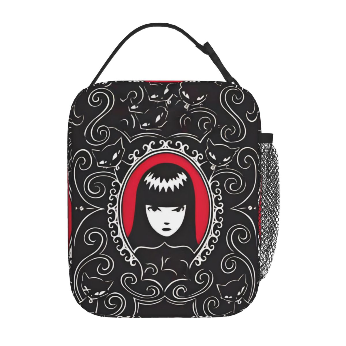 E-Emily The Strange Funny Printing Insulated Lunch Bag Large Cartoon Lunch Container Cooler Bag Lunch Box Tote Food Storage Bags One Size