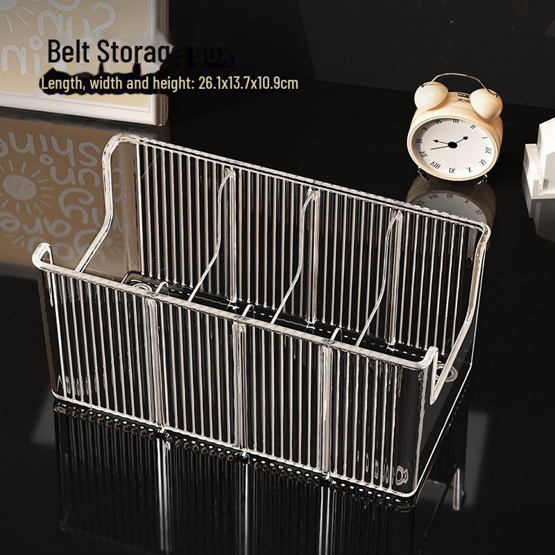 Acrylic Multi-Grid Belt Storage and Display Box