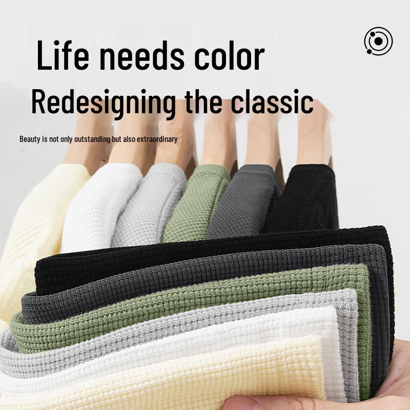 MINISO Men's Waffle Knit Heavyweight Casual T-Shirt