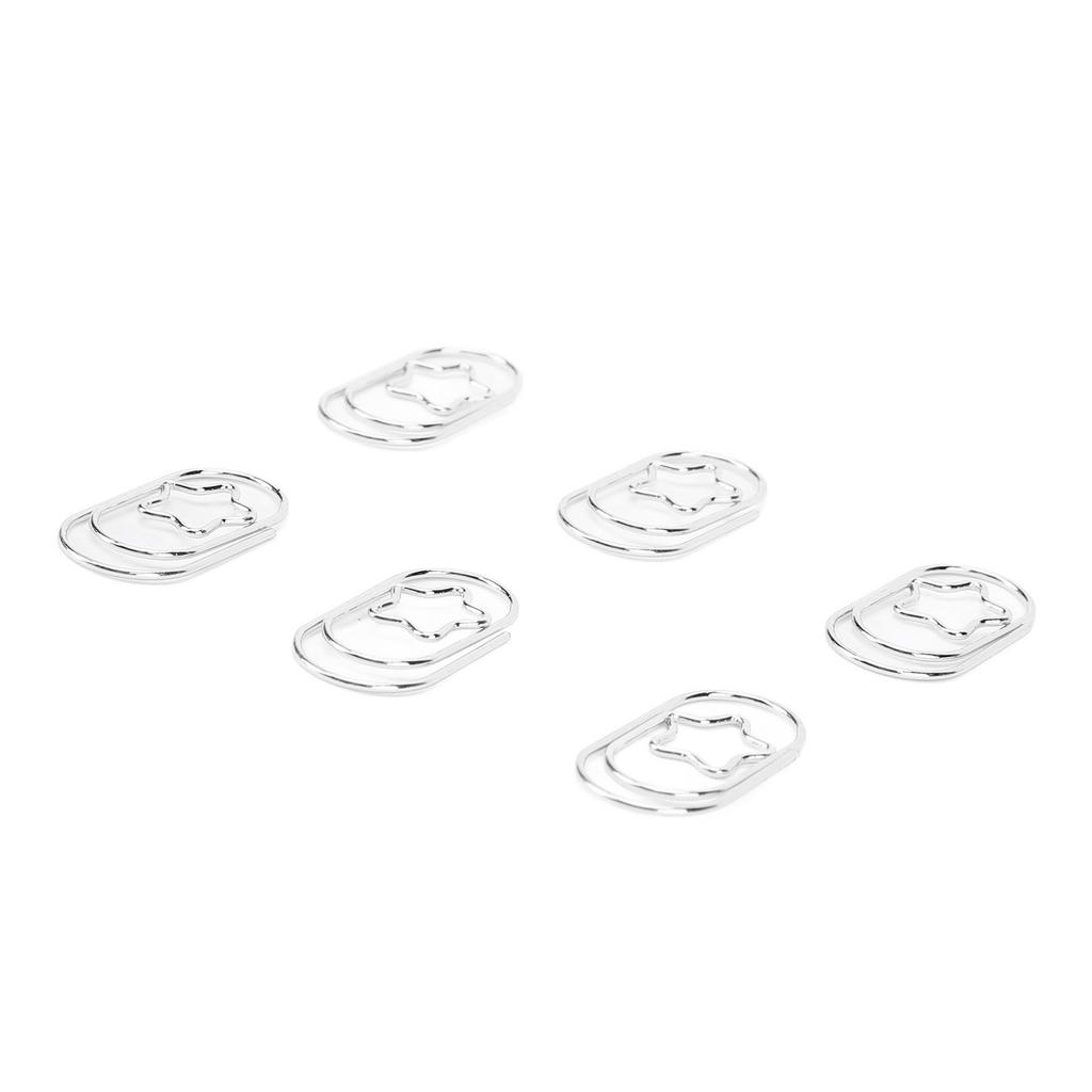300PCS Paper Clips with Star Shaped Decoration Stainless Steel Non Slip Paperclips for School Document Organizing