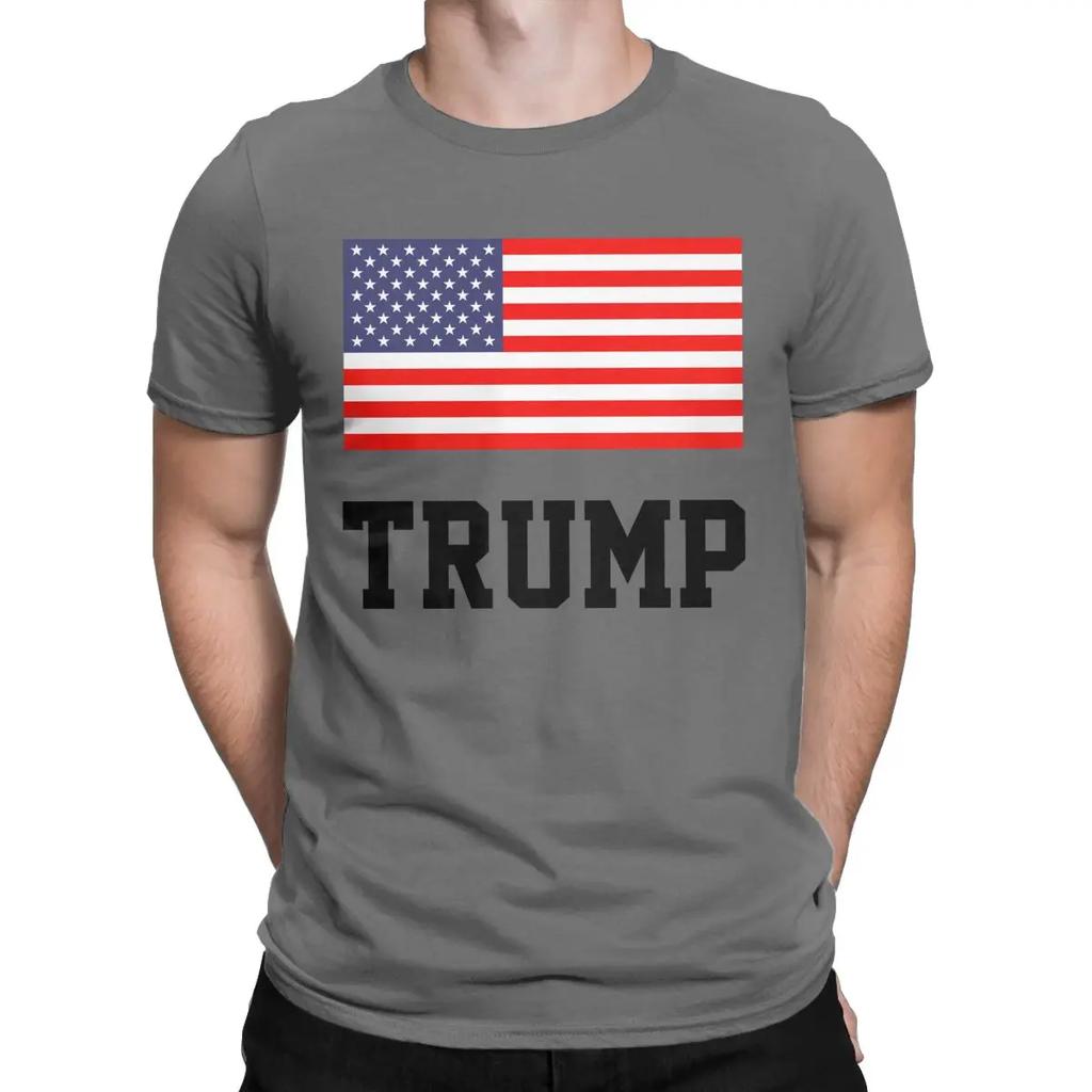 T-shirt da uomo Donald Trump Bandiera Americana Presidente Pazzo Puro Cotone Maglietta Manica Corta T-shirt Girocollo Abbigliamento Nuovo