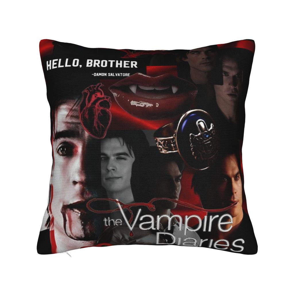 Damon Salvatore Pillowcase Polyester Cushion Cover Gift The Vampire Diaries Pillow Case Cover Home Square 45X45Cm