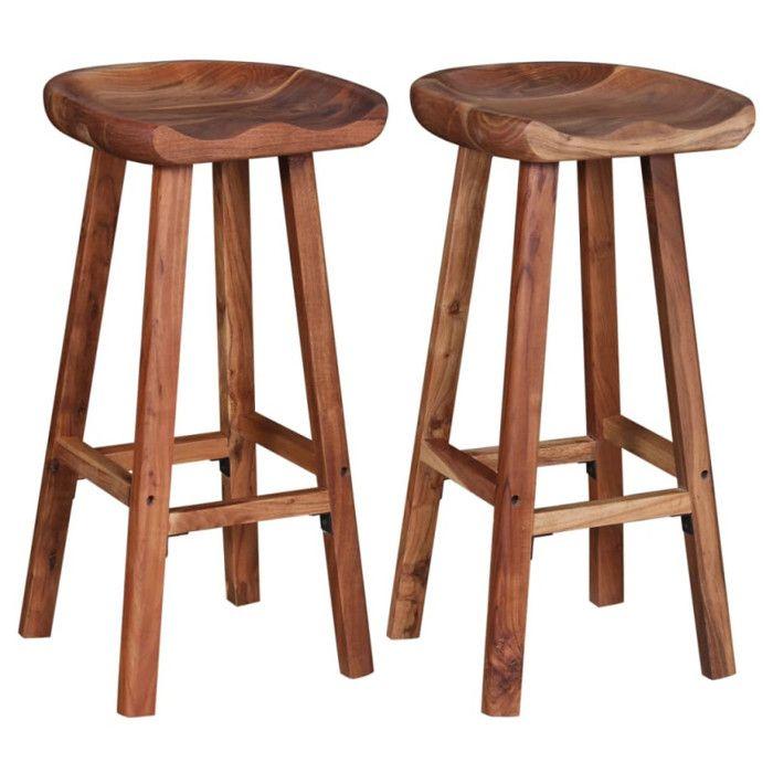 VidaXL Lot de 2 Tabourets de Bar, Chaise de Pub, Siège de Bistrot, Meuble de Salle à Manger Cuisine Salon Maison Intérieur, 244247