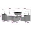 Sofa Set 6 Pieces Black and Cream White Poly Rattan and Steel