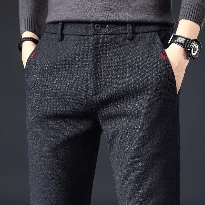 Pantalon décontracté de couleur unie pour hommes, pantalon d'affaires droit et ample, printemps et automne