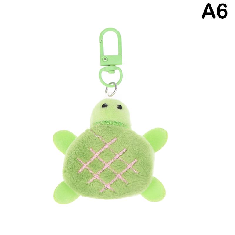 Cartoon Turtle Plush Doll Keychain Anti-Lost Keyring Children Fluffty Keyring Stuffed Animal Doll School Bag Pendant