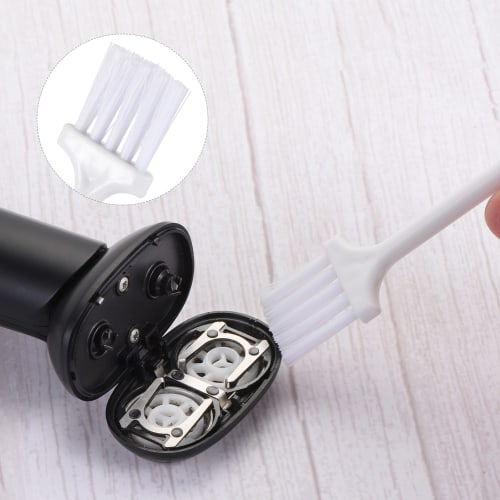 Uxcell Shaver Cleaning Brush Tool for Keyboards, Window Tracks, Vents, Home and Office Use with 13cm Plastic Handle, White, 4 Pieces