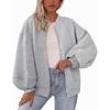 Women Casual Long Sleeve Zip Up Pilot Jacket Autumn Wear