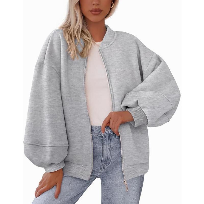 Women Casual Long Sleeve Zip Up Pilot Jacket Autumn Wear