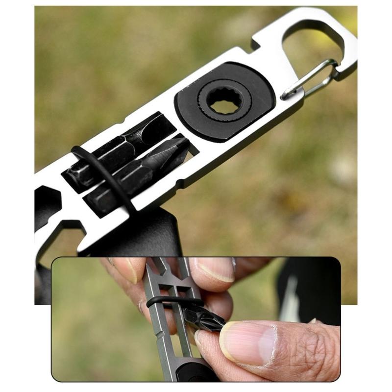 Multitool Steel Keychain Bottle Opener Keychain Clip Key Holder Keychain Clip Key Hook Outdoor Camping Buckle Keychain