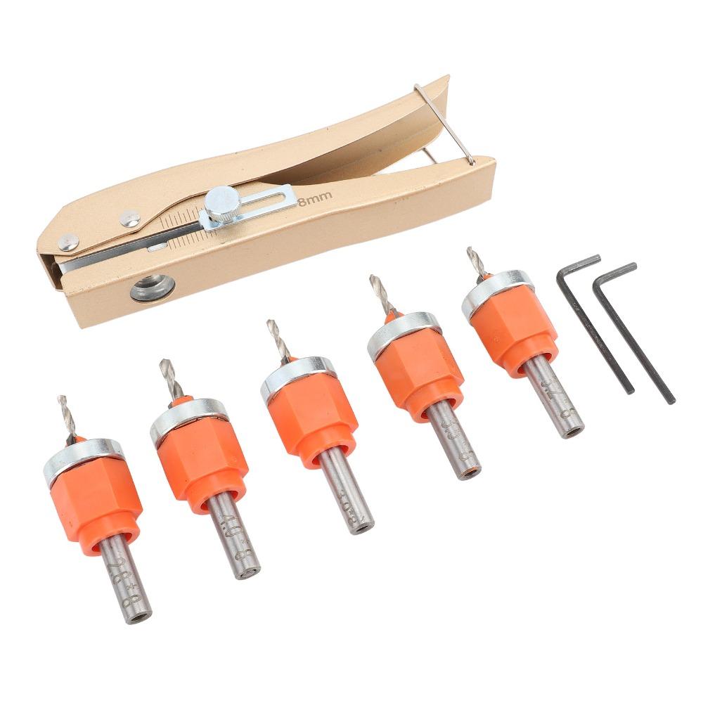 6pcs Adjustable Depth Countersink Drill Bit Set HSS Construction Adjustable Drill Bit  Woodworking