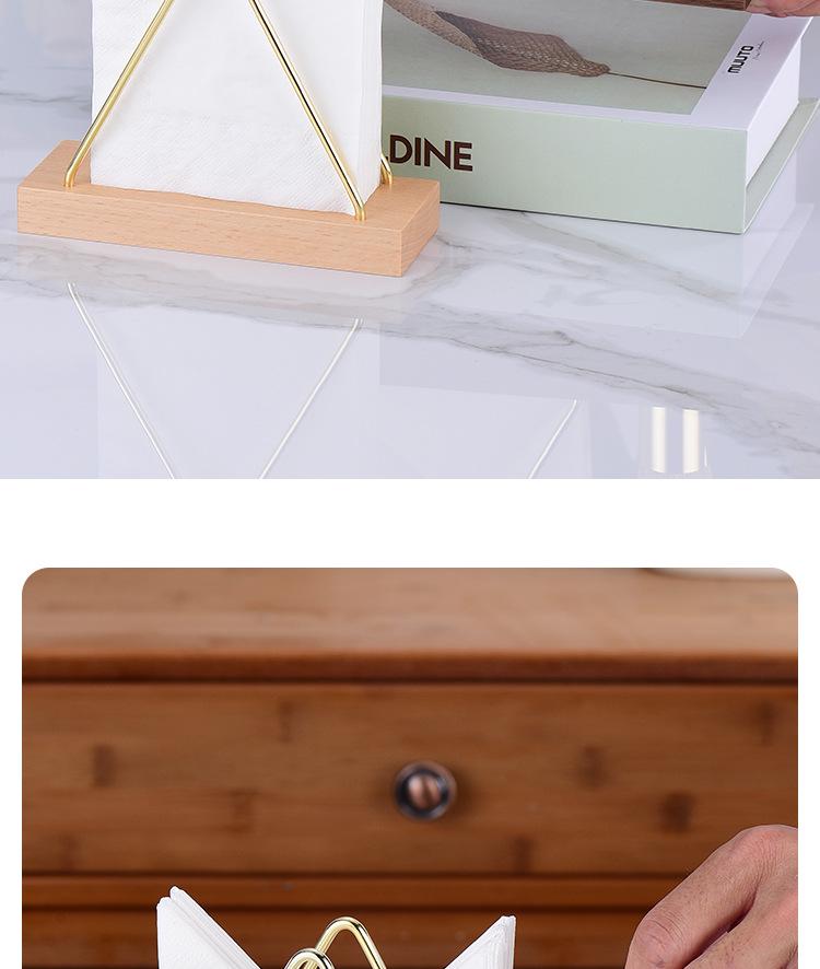 Walnut Wood Napkin Holder - Round & Square Solid Wood Stand for Dining Table