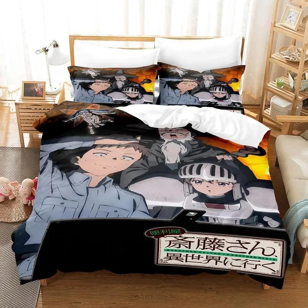 Fashion Handyman Saitou In Another World Bedding Set Cartoon 3D Print Anime Three-piece Set Adult Kid Bedroom Duvet Cover Sets