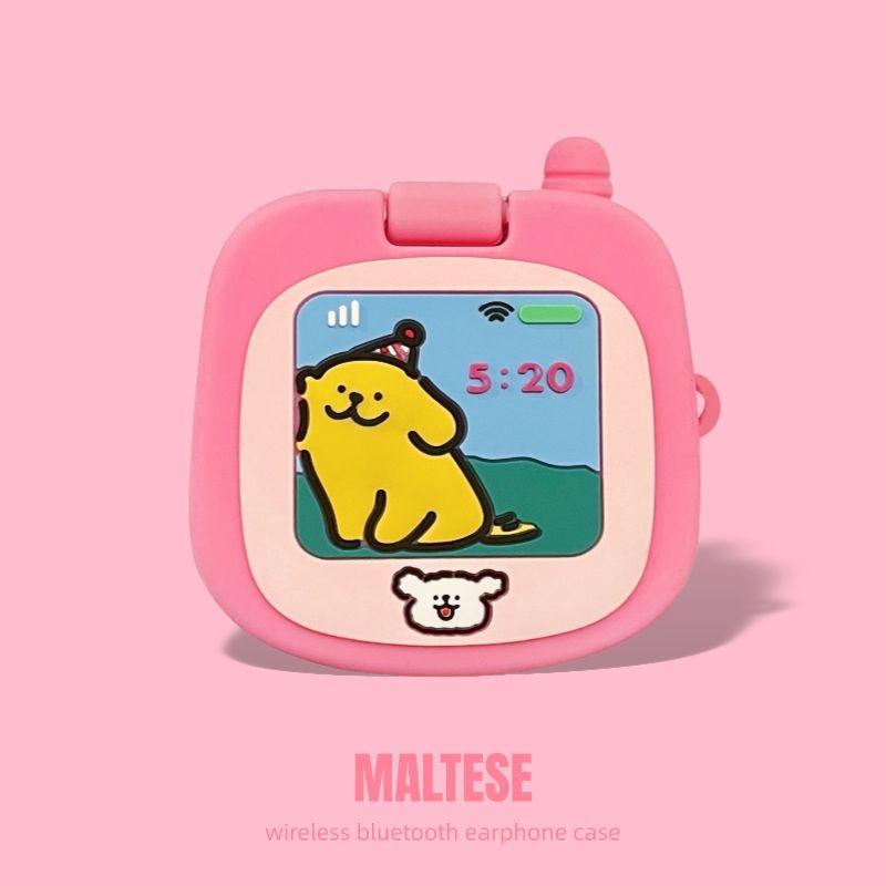 

to Huawei Freebuds6i Protective Case 5i Zhizhen SE2 Line Puppy Freeclip Ear Clip Freebudspro3 Bluetooth Earphone Case 4e Flip Mirror SE3 Silicone 4i Huawei FreeClip Brown Dog Flip Machine-Pink]