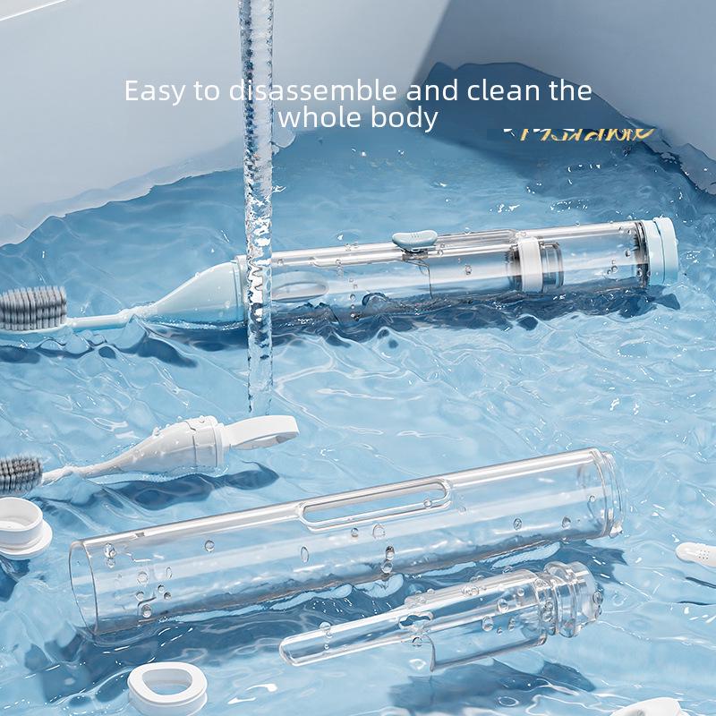 Portable All-in-One Travel Toothbrush & Toothpaste with Soft Bristles - Mini Folding Set for Orthodontic Care