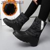 Winter Camouflage Snow Men Boots Rain Shoes Outdoor Waterproof With Fur Plush Warm Thick Plush Male Casual Work Motorcycle Boots