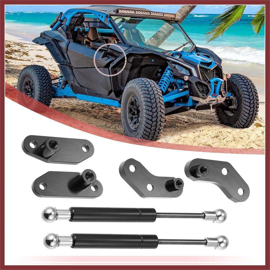 Vordertür Hintertür Öffner Kits Türdämpfer Streben Anti-Quetsch-Hand für Can-Am Maverick X3 und X3 Max 2017-2022 Schwarze Federbein Ersatzteile