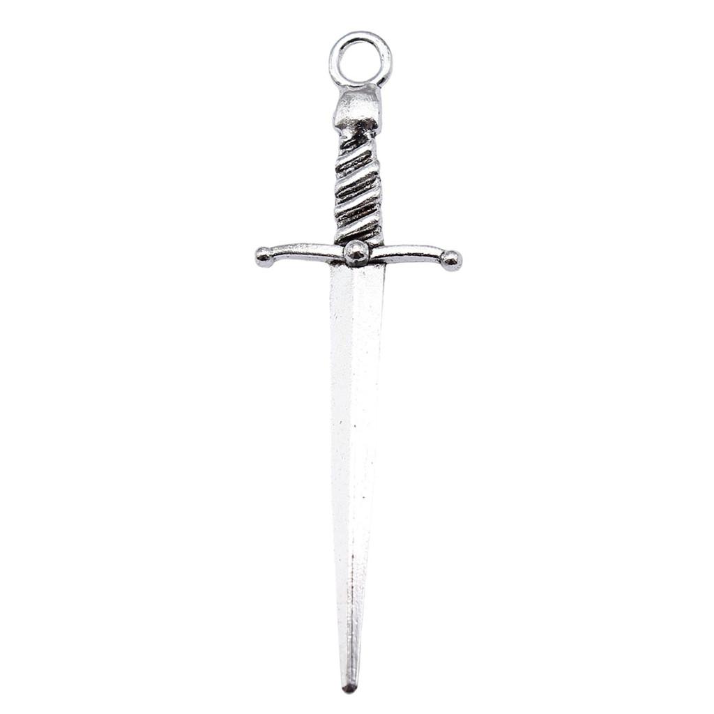 Anime Charms Multi Color Medieval Sword Pendants For Fantasy Warrior Themed Jewelry